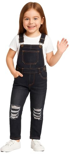 A2Z 4 Kids Girls Denim Dungaree Shorts Adjustable Strap Playsuit Age 3-13 | Stretch Jean Romper For Summer Days Holidays And Casual Comfort