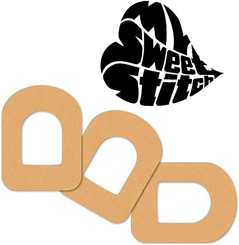MySweetStitch - 25 x Omnipod Pflaster, Ringpatch Ø 95 x 72mm, hautfreundlich, wasserfest, atmungsaktiv, Made in Germany, Beige