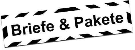 Finest Folia Hinweis Aufkleber 20x5cm Warnzeichen Hinweisschild selbstklebend wasserfest aus Vinyl für Briefkasten Kfz Gas Haupthahn Schild Folie R197 (01 Briefe und Pakete)