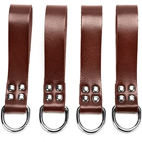 Rolarc Tool Belt Heavy Duty Leather Strap Connectors Accessories (4-Piece Set) (brown)