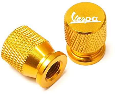 LUTPOL Für Piaggio Vespa GTS GTV LX 60 125 250 300 Primavera Sprint CNC Motorrad Zubehör Rad Reifen Ventilkappe Luftanschluss Vorbauabdeckung (Color : Gold)