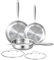 DELARLO Tri-ply Stainless Steel Frying Pan Set with Lid 81012 Induction large Skillets Chef's Pan,Pots and Pans Set Kitchen Cookware Set Suitable for All Stove