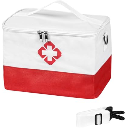 Medikamententasche, Reiseapotheke Tasche, Erste Hilfe Tasche Leer, Tragbar Wasserdichte Notfalltasche Auto, Medizin Aufbewahrungstasche mit Schulterriemen für Zuhause Reisen Büro Outdoor