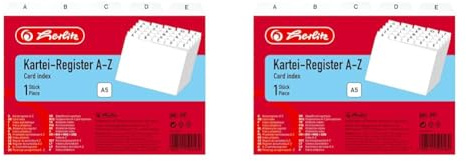 Herlitz 1500560 Karteiregister PP A5 weiß (Packung mit 2)