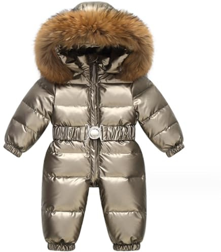 Acuryx Bébé Combinaison De Ski à Capuche Manches Longues Hiver Barboteuse Manteau Infantile Combinaison De Neige à Capuche Survêtement Veste Chaud Pour Filles Garçon 18-24 Mois
