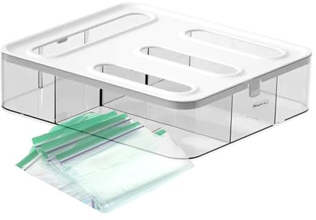 Ziplock Bag Storage Organizer - Food Storage Bag Organizer, Foil And Plastics Wrap Organizer, Ziplock Bag Organizer For Drawer, Snack & Sandwich Bag Organizer, Ziplock Bag Holder For Gallon, Quart