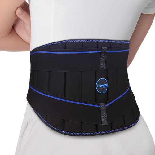 NEWGO Rücken Kühlgürtel - 2 Stunden Kälte und Kompressionstherapie mit weichem, Große Eispackung für Rückenschmerzen, Wiederverwendbare Eispackung für Lumbalchirurgie, Ischias, Bandscheibenvorfall