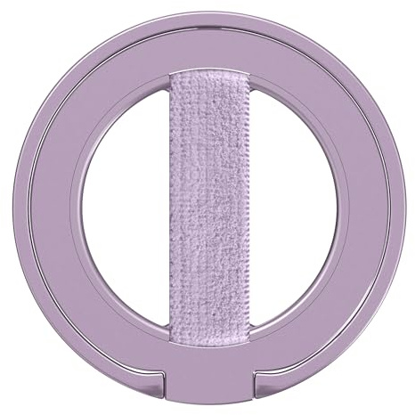 EWA MagOne Ultra Phone Grip Stand with Replaceable Elastic Finger Loop, Removable Magnetic Ring Holder Kickstand Loop, Double-Sided Magnetic Accessories for iPhone 17, 16, 15, 14, 13, 12 Series-Purple