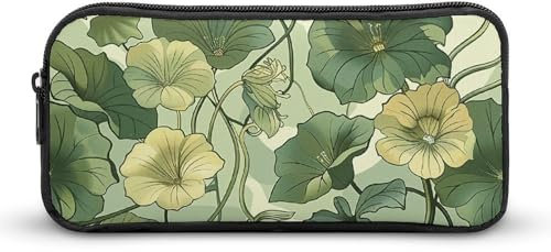 BTCOWZRV Großes Federmäppchen, olivgrün, ästhetisches Stifteetui für Damen und Herren, tragbare Kosmetiktasche, multifunktionale Münztasche für Büro, Urlaub, Stil, 22 x 12 x 5 cm, Stifteetui, Stil:,