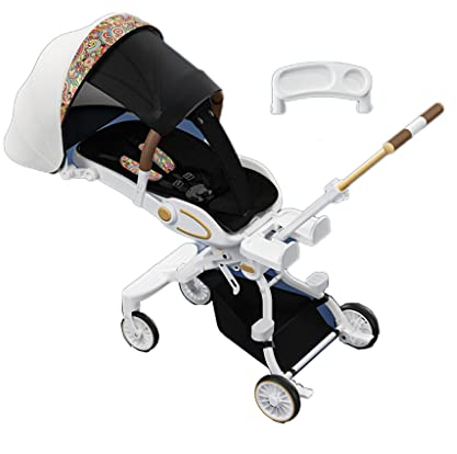 ZONABSQQ Kinderwagen 2-in-1-Kinderwagen Kinderwagen mit Stubenwagenmodus, Kleinkinderwagen mit umkehrbarem Kinderwagensitz, faltbar, für Reisen Komfort und Sicherheit