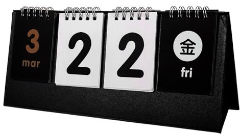 HOODANCOS 3 Stücke Anzeigetafel Kalender Schreibtisch Kalender Reversible Design Perpetual Desktop Kalender Memo Pad