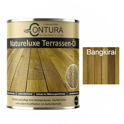 Contura Terrassenöl Holzöl Bangkirai Lärche Douglasie Gartenmöbel Öl Holzschutz Lasur (Bangkirai, 2,5 Liter)