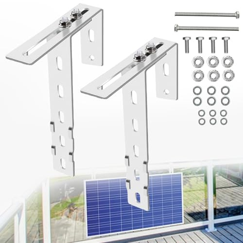 STFALI 2 stück Haken für Halterung Balkonkraftwerk, Solarpanel Halterung Haken, Balkonhalterung für Solarmodule , Halterungen für Eckig Balkongelände Solar Befestigung Ohne Bohren