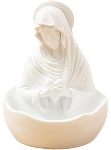 CNAFGBGG Jungfrau Maria Statue, 5.5x4.7 Anhaltungssake Rosenhalter weißes Harz gesegnete Mutter Maria Statue Heilige Mutter Figur, religiöses Geschenk für katholische Heimtafel -Dekor.
