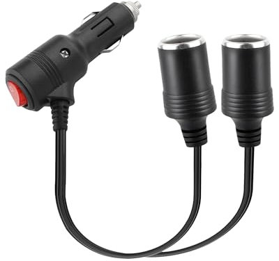 Flaconi Sdoppiatore Accendisigari Auto,Sdoppiatore 12v Auto,Presa Accendisigari Doppia,Doppia Presa Accendisigari Auto 12v,Doppio Accendisigari Auto, Adatto per Auto,Camion,Barca,Moto,Roulotte,GPS