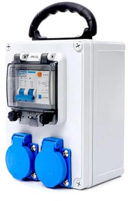 DUOCAI distributore di Corrente da Parete Distributore di Corrente da Cantiere Distributore di Corrente da Parete con Interruttore 16 A 250 V 2P 220-250 V Monofase Apparecchiature elettriche