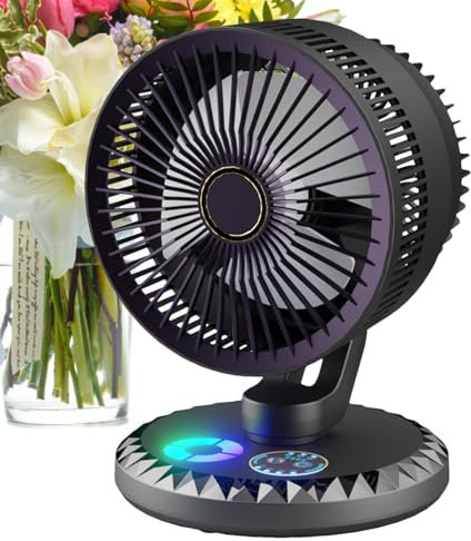 Ventiladores de escritorio pequeños y silenciosos, ventilador de mesa eléctrico portátil, cabezal de inclinación de 90 grados, 3 ajustes de velocidad, enfriador ligero para mujeres y hombres