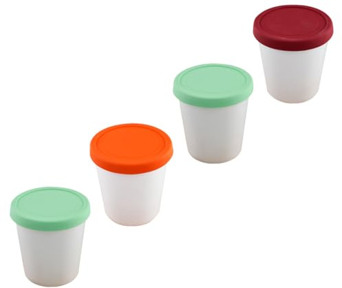 Alipis 1 Jeu Coupe De Glace Dessert Contenants De Crème Glacée Petit Pot De Glace Boite Rangement Refrigerateur Bouteille D'emballage De Crème Glacée Conteneurs De Congélateur Pp 4 Pièces