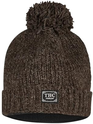 THC Schafwoll Pudelmütze 506 braun | Schafwolle | Strickmütze | Pudelmütze | Woll-Mütze | Schafwollmütze | Wintermütze