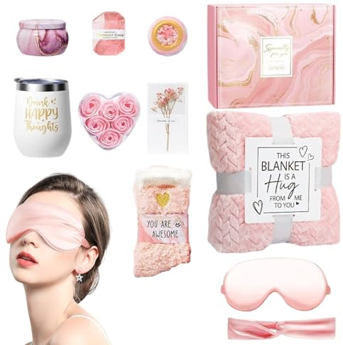 Tktouci Självskötsel Kit För Kvinnor - SPA och Skönhetsvårdsset | Lyxigt Wellness Paket Med Fleecetäcke Till Present För Modersdag Bröllop Student
