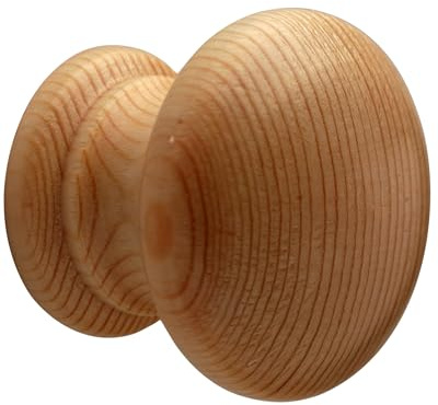 Gedotec 10 Stück Möbelknöpfe Holz Kiefer | Ø 30 mm | JENNIFER | Möbelgriffe mit Gewindeeinsatz | Schrankknöpfe & Türknöpfe für Schränke, Kommoden & Möbel | Möbelknauf & Schrankknauf
