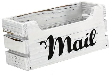 KESOTO Briefhalter aus für die Wandmontage, Briefkorb, Tischpostfach, Einweihungsgeschenk, Weiß