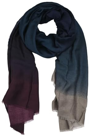 LUMBERJACK Sciarpa da Donna Morbida in Viscosa, Fantasia Sfumata, Grigio Blu e Viola, Elegante e Calda, Con Scatola Regalo