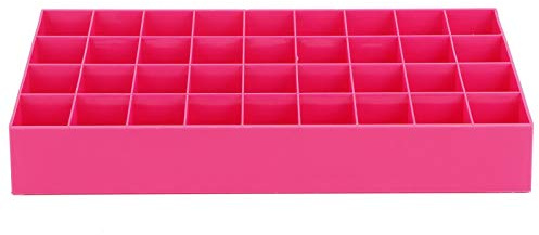 Agatige Soporte para lápiz labial de 36 rejillas, organizador de lápiz labial y vitrina de almacenamiento de cosméticos, soporte para brillo de labios, organizador de maquillaje para (Rosada)