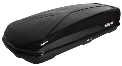 Farad - Baúl de techo Koral 480L, color negro metalizado con defectos de moldeo, doble apertura lateral, homologación TÜV-GS, 5 años de garantía, cerradura centralizada con llaves de seguridad
