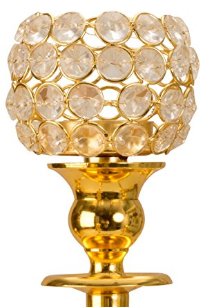 Lifestyle & More 5 Stück Einsätze Gold für Kerzenständer Kerzenleuchter Kandelaber Höhe 8,5 cm Durchm. 8,5 cm