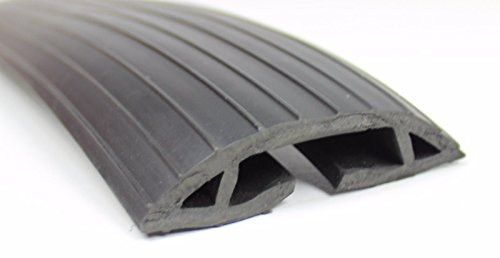 Large 38x16mm Black Floor Cable Wire Lead Tidy Cover Trunking Protector Bumper Ramp Strip (2 Metres)