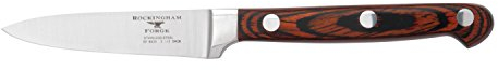 Rockingham Forge Essentials 8000 Series 3.5” Paring Knife with Classic Riveted Pakkawood Handles and Full Tang Construction, Stainless Steel Blades