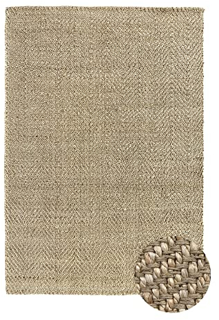 HAMID - Alfombra de Yute Alcázar, 100% Fibra de Yute Natural, Alfombra Suave, Tejida a Mano, Alfombra de Salón, Comedor, Dormitorio, Pasillos, Entrada - Natural (170x120cm)