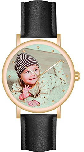 memories Fotouhr personalisierte Uhr 40mm Uhr mit Bild 3BAR Uhr mit Foto Made in Germany