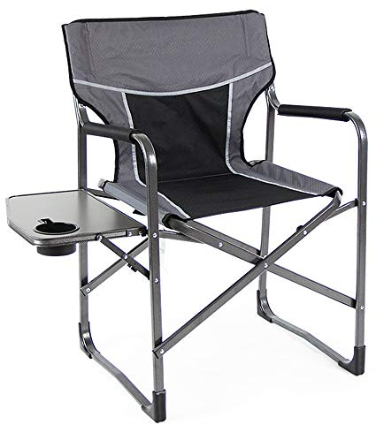 Campingstuhl Tragbarer Regiestuhl, der den atmungsaktiven Aluminiumkampierfischen-Gartenstuhl faltet, stützt 300lbs, Beistelltisch, Hochleistung und langlebiges Gut Für Camping, Im Freien