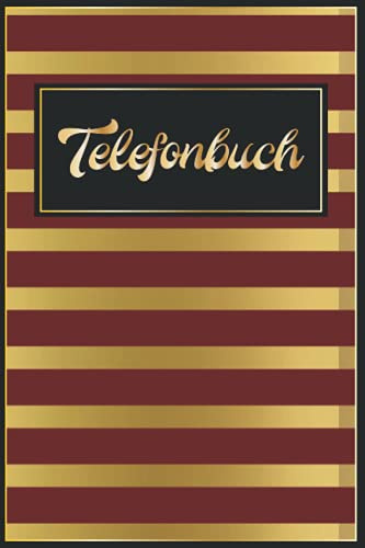 Telefon Buch: Königliches Rot Adressbuch A5 Mit Register A-z || Telefonadressbuch - Telefon Registerbuch mit Goldene Streifen für Mädchen und Senioren ... Schrift Geschenke Für Frauen 80 Geburtstag