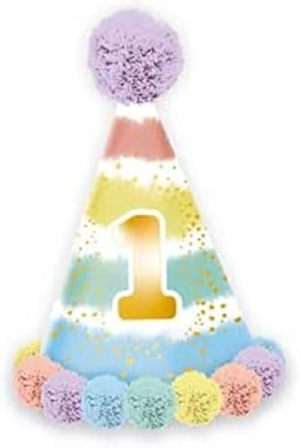 amscan Partyhut 1. Geburtstag Regenbogen