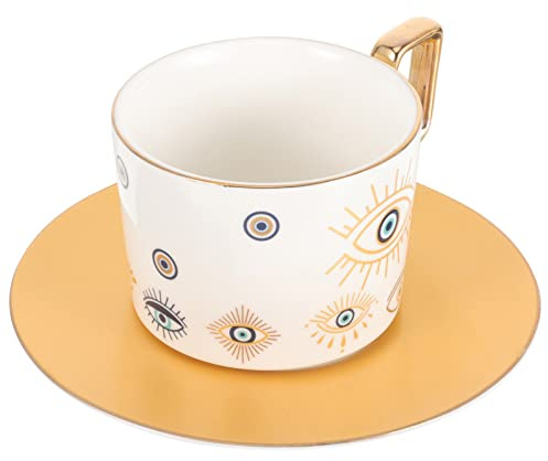 Kichvoe Tasse à Café Anti-mauvais Œil Tasse Céramique Ensemble De Tasses Vintage Grandes Tasses à Café Rétro
