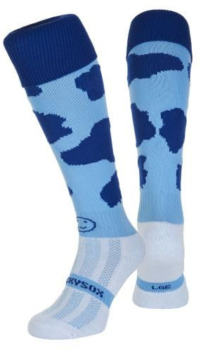 WackySox Blue Moo Rugby Socks, Hockey Socks, Sports Socks for Men and Women - Suitable for Riding, Sports, Football, Hockey, Running Socks