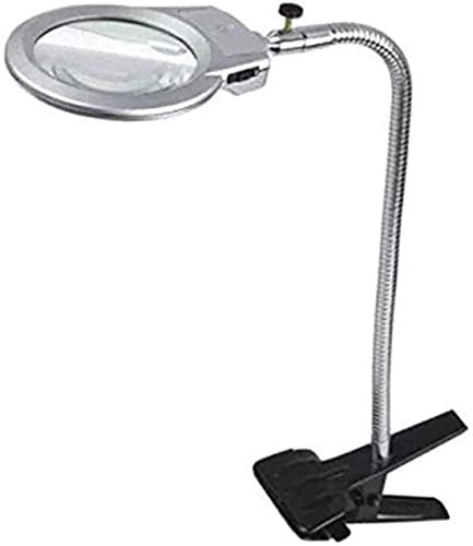 HWSY Lampe loupe LED lumière du Jour Rechargeable avec Pince - Lentille de loupe en Verre Optique éclairée Paramètres de lumière réglables Interesting
