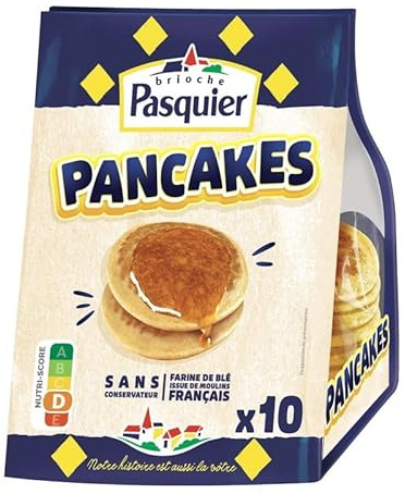 Brioche Pasquier - Délicieux Pancakes - Pack de 10 - 350g - Idéal pour le Petit Déjeuner - Lot De 4