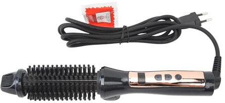 Lockenstab Bürste, Faltbar, Heiße Lockenwickler Bürste, Elektrischer Lockenwickler, Wärme Styling Bürste mit Anti-Verbrühungs Kammzähnen für Haar Styling (EU)