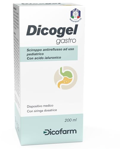Dicogel Gastro 200 ml - Dicofarm | Dispositivo Medico per Reflusso Gastroesofageo nei Neonati e Bambini – Magnesio Alginato & Acido Ialuronico