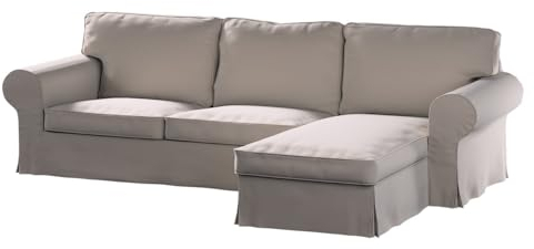 dekoria Ersatz für Bezug für Ektorp 2-Sitzer Sofa mit Recamiere Sofahusse passend für Modell Ektorp beige