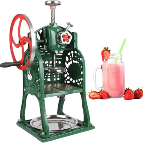 LBMED Máquina para Hacer Hielo Picado, Máquina Manual para Hacer Hielo Raspado con Volante Que Ahorra Mano Obra Y Patines Acero Inoxidable, Espesor Ajustable Y Producción Rápida 10S, Sabor Delicado