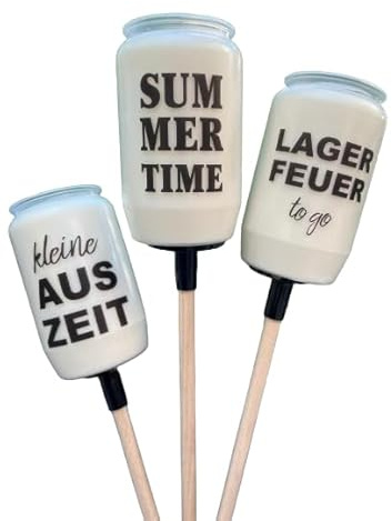 GARTENFACKEL kleine Auszeit SUMMERTIME Lagerfeuer to go Kerze Kerzen Geschenkidee lächeln lachen Gartenfeier Balkon (kleine Auszeit)
