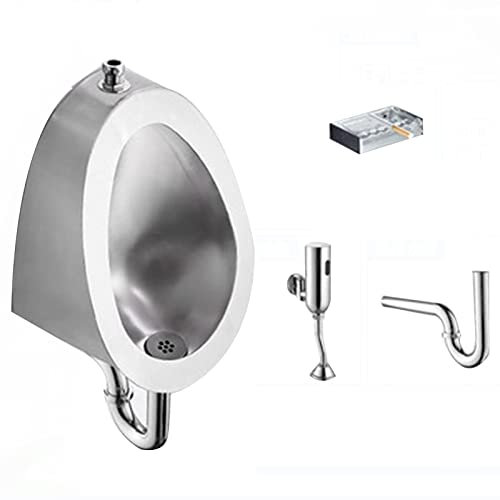 Urinarios domésticos de acero inoxidable, urinarios comerciales para hombres montados en la pared, inodoros públicos de drenaje vertical con o sin inducción, adecuados para uso en hogares, hoteles, S
