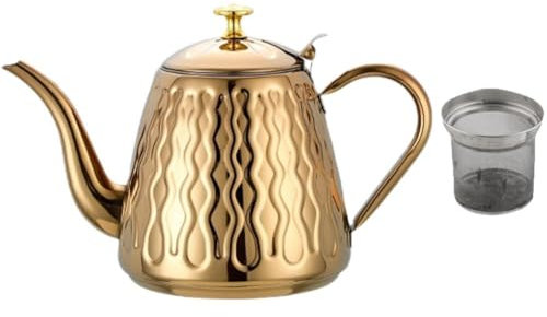 Glixoft 1.5l Stainless Steel Teapot with Filter Pineapple Tea Kettle Hot Water Tea Pot Chinese Tea Accessories for Restaurant