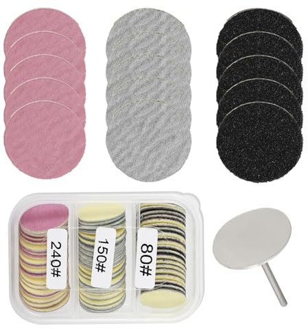 120pcs Nail Drill Replaceable Sandpaper Discs,25mm Metal Nail Drill Bits Sanding Paper Discs for Manicure Dead Skin Callus Removal Tools (#80#150#240)