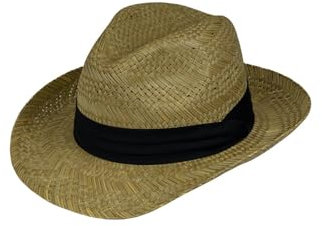 Black Jungle LORAY Strohhut Natur Sommerhut Strohhüte Havanna Hut Unisex Bogart Fedorahut (DE/NL/SE/PL, Alphanumerisch, L, XL, Natur)